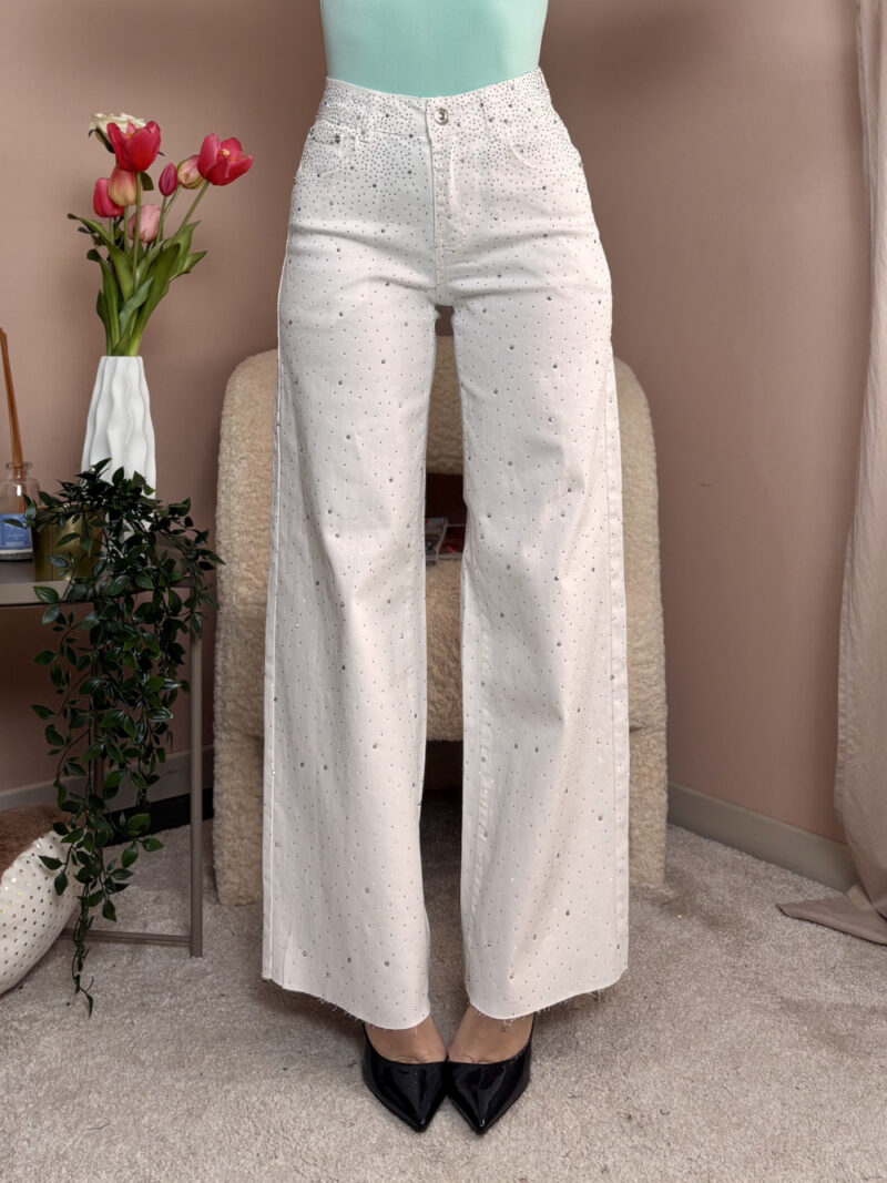 JEANS WHITE STRASS