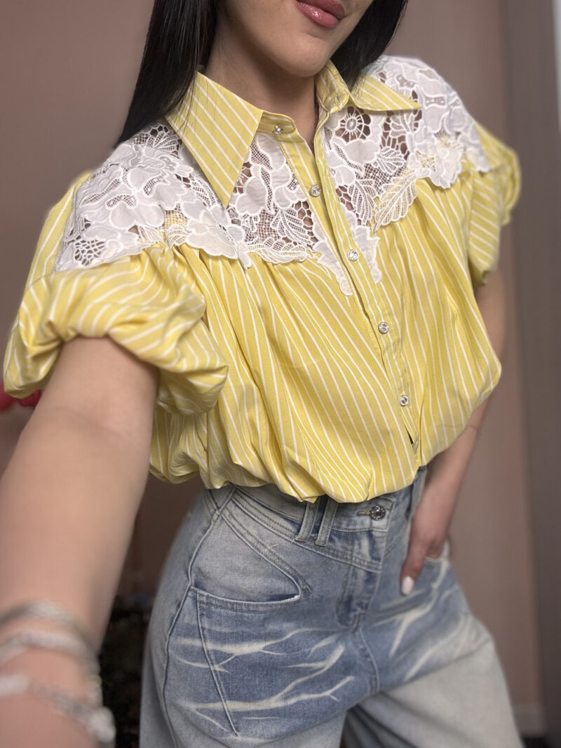 CAMICIA CROP LAILA- GIALLA - immagine 4
