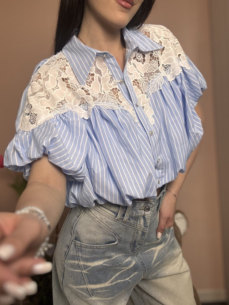 camicia crop laila- azzurra