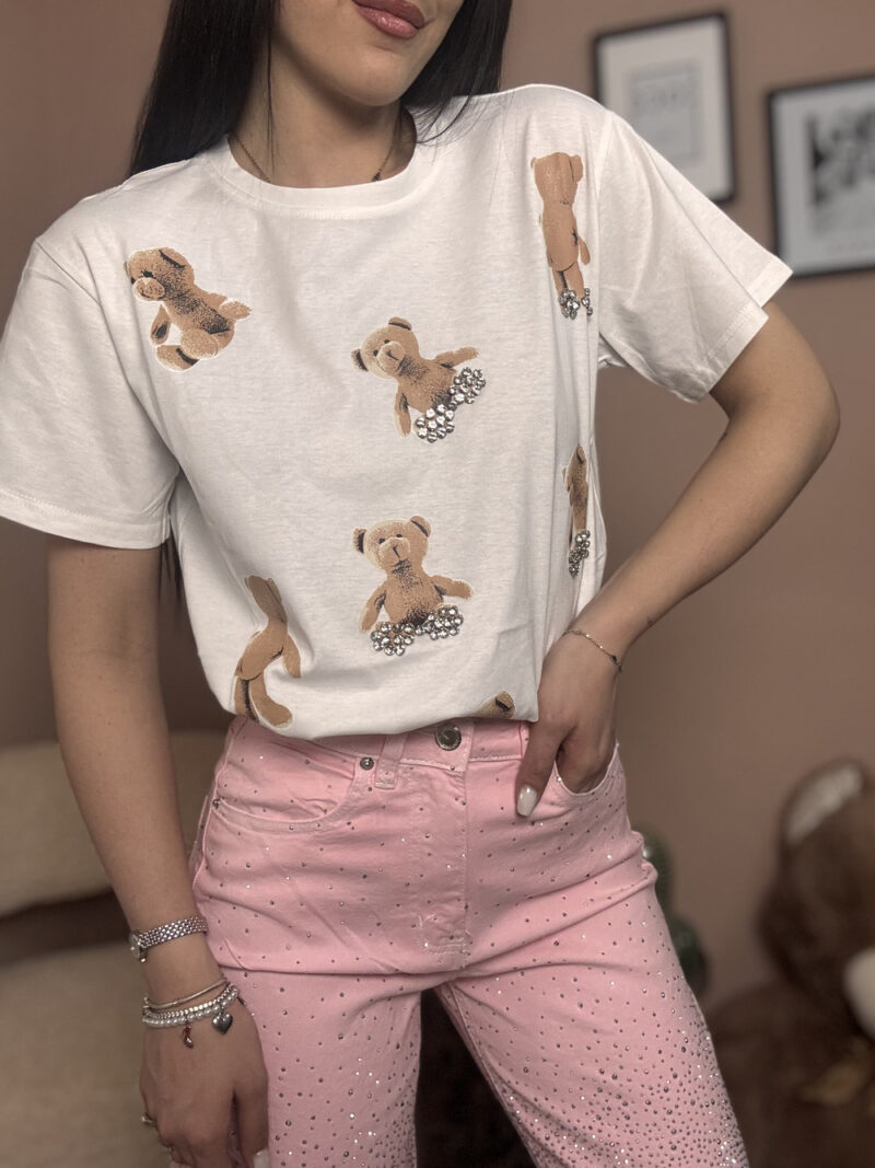t-shirt teddy strass- bianca