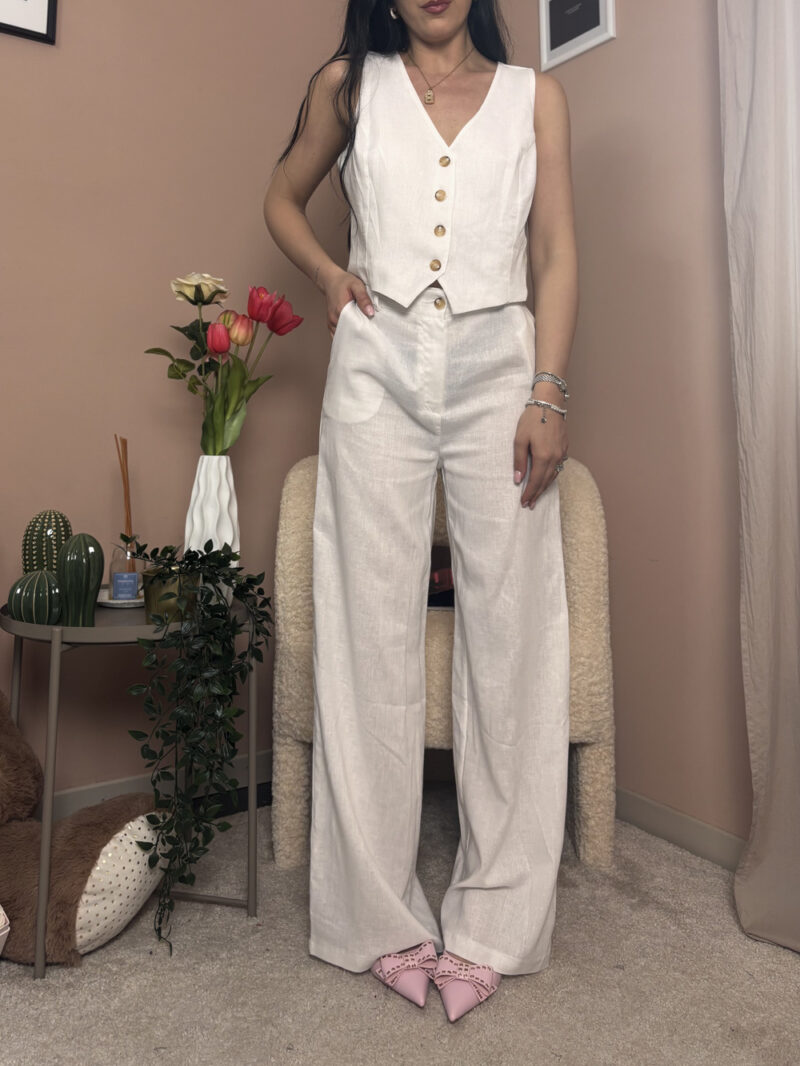 coord. effetto lino bianco- sunset - immagine 3