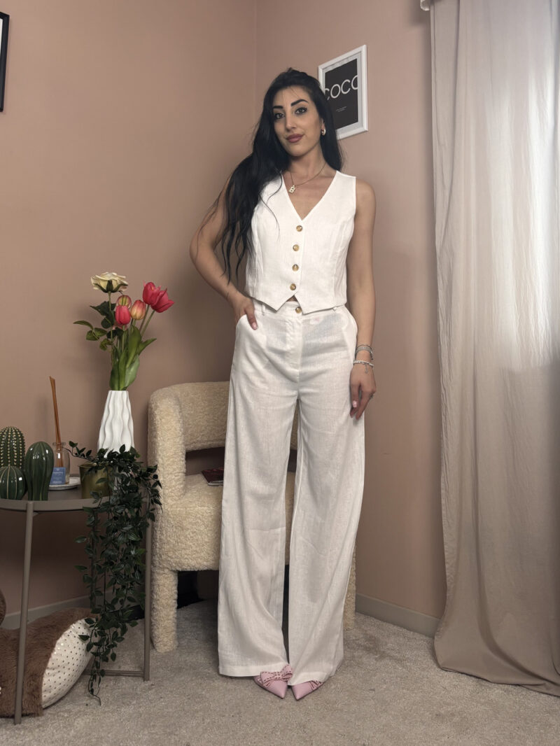 coord. effetto lino bianco- sunset - immagine 2