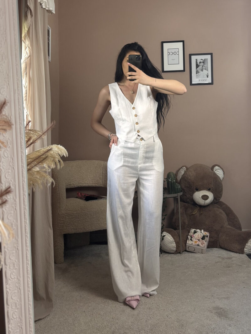 coord. effetto lino bianco- sunset - immagine 6