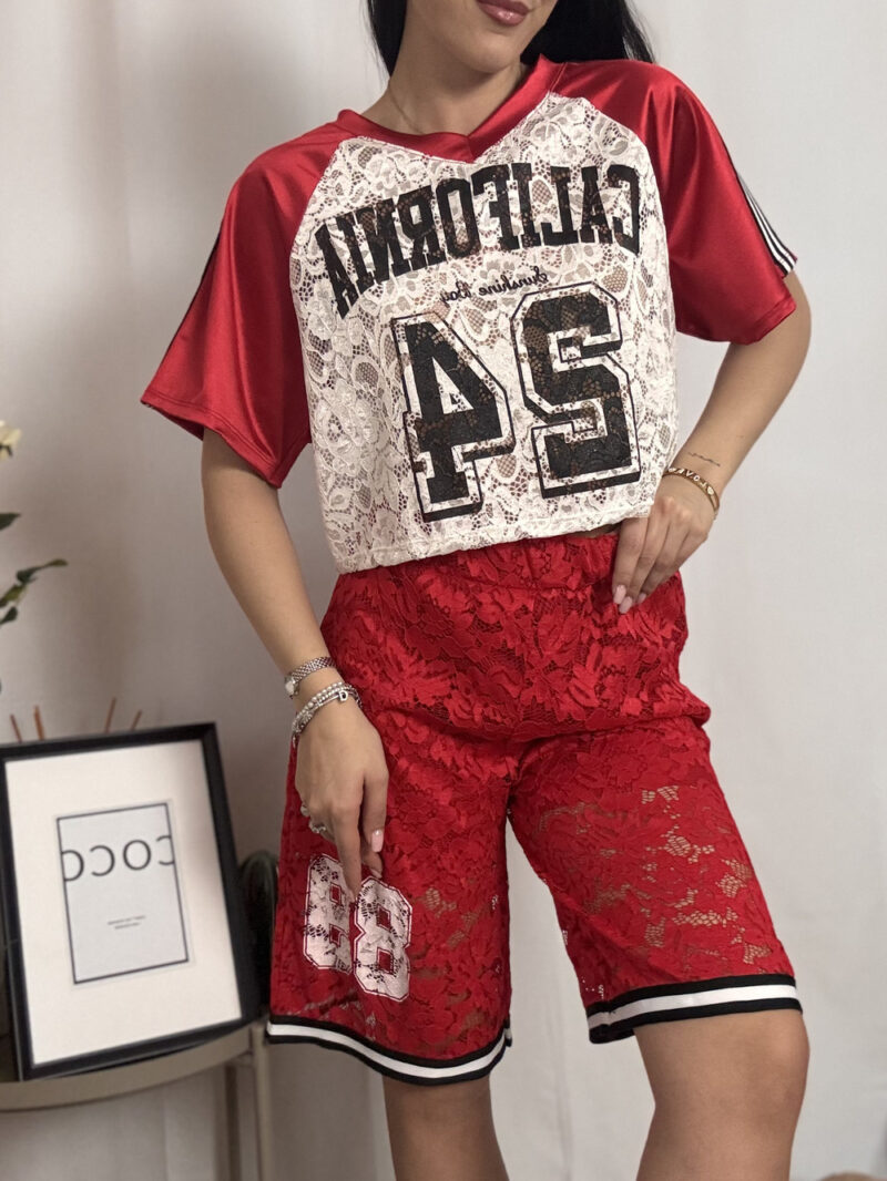 bermuda sporty- rosso - immagine 3