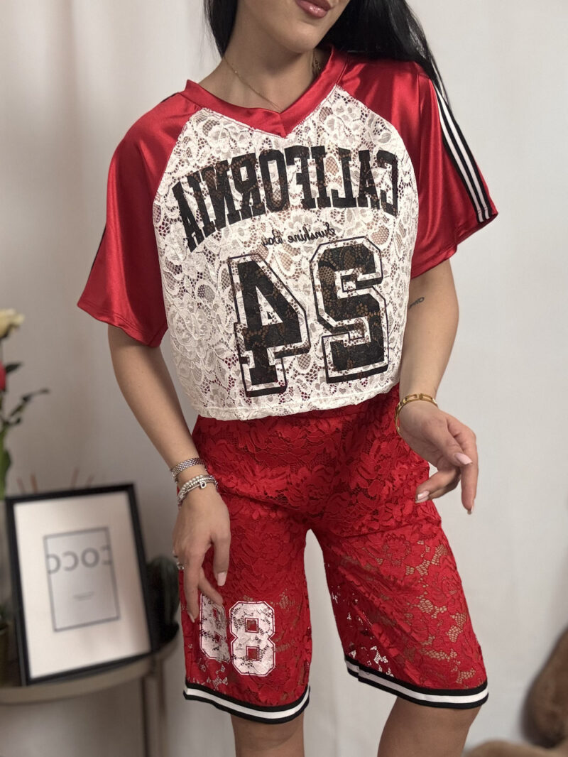 bermuda sporty- rosso - immagine 2
