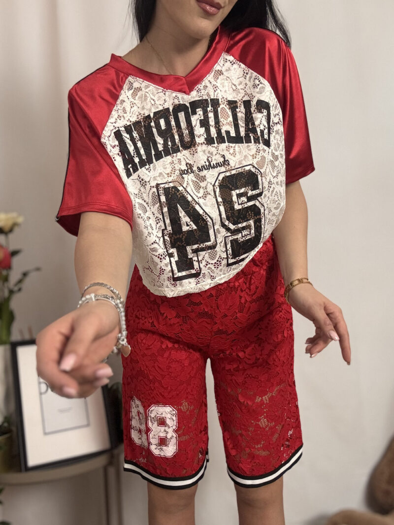 t-shirt crop sporty- rossa - immagine 3