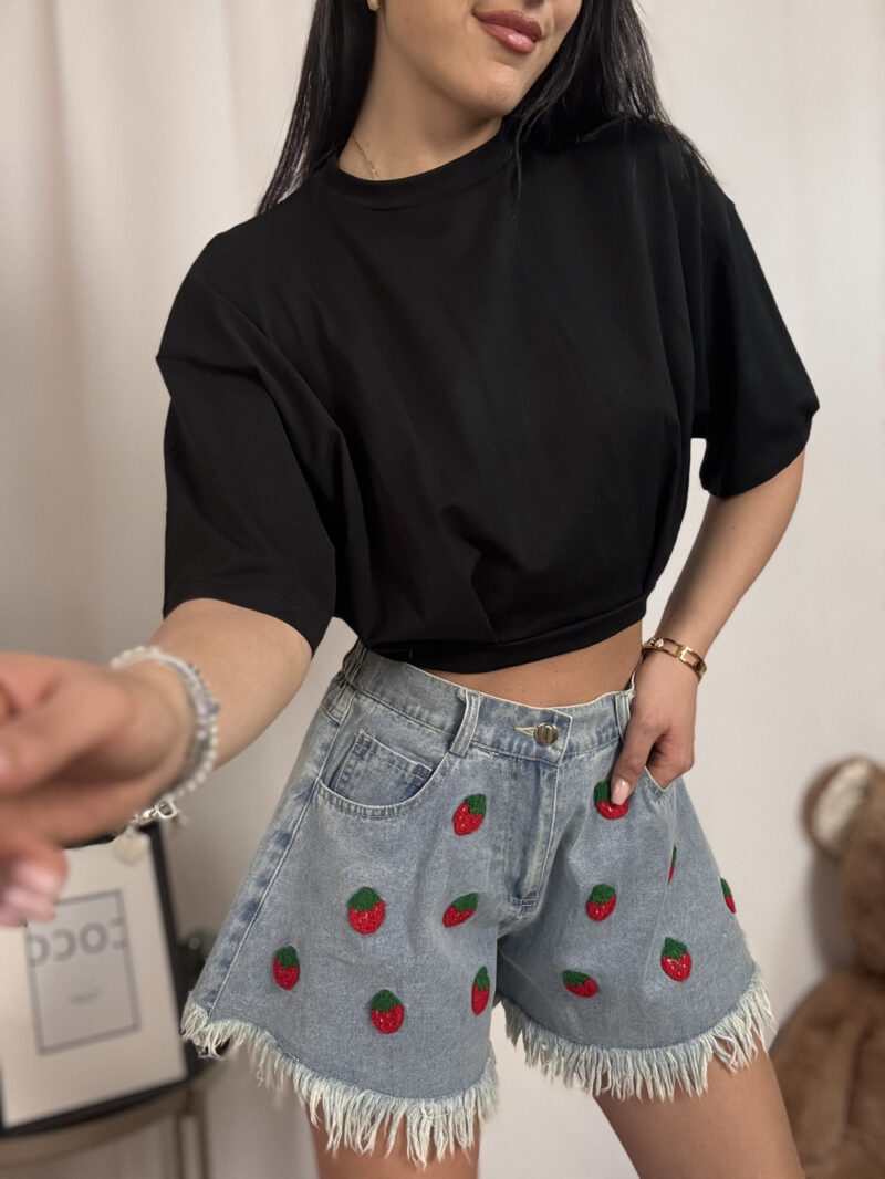 t-shirt crop basic- nera