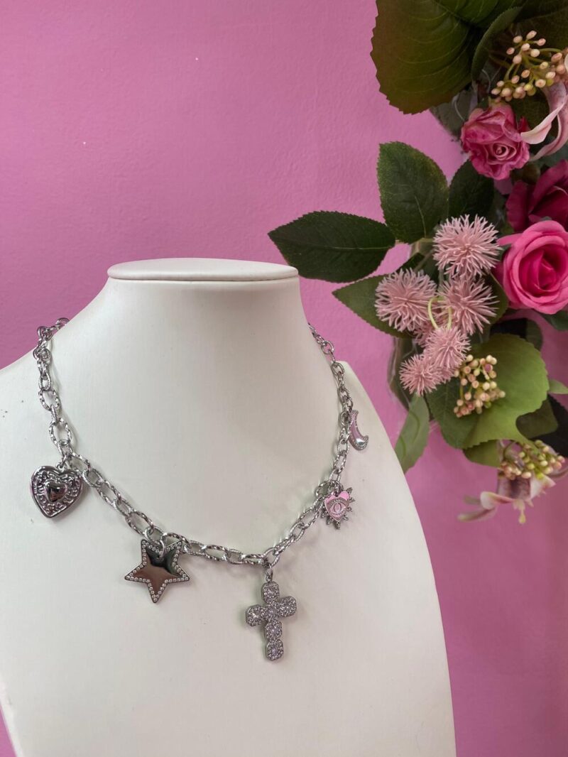 collana charm cross- argento