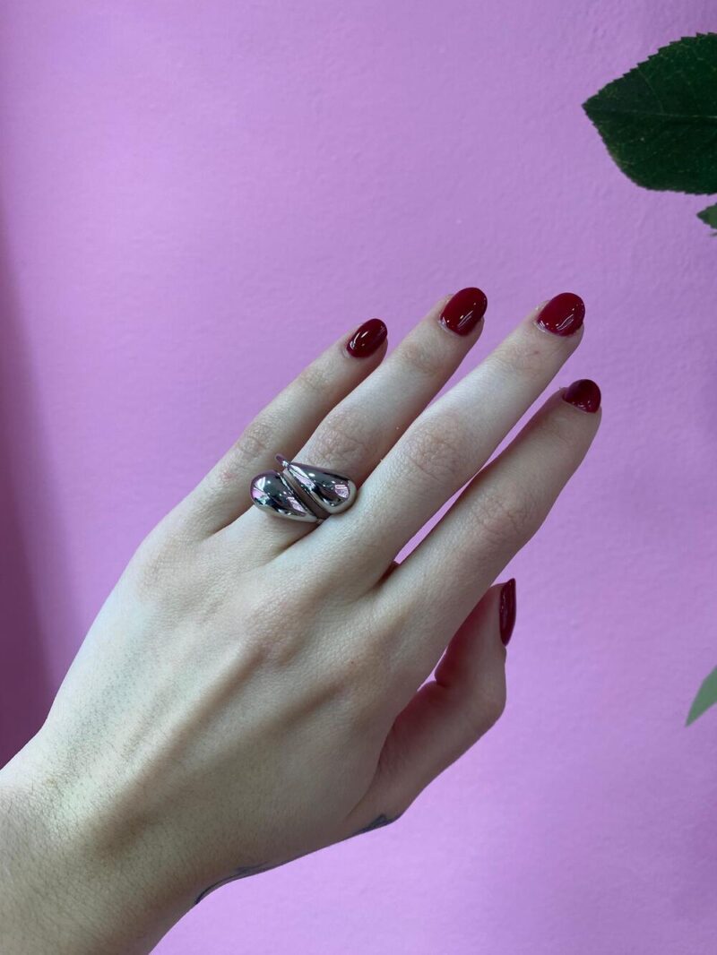 anello goccia- argento