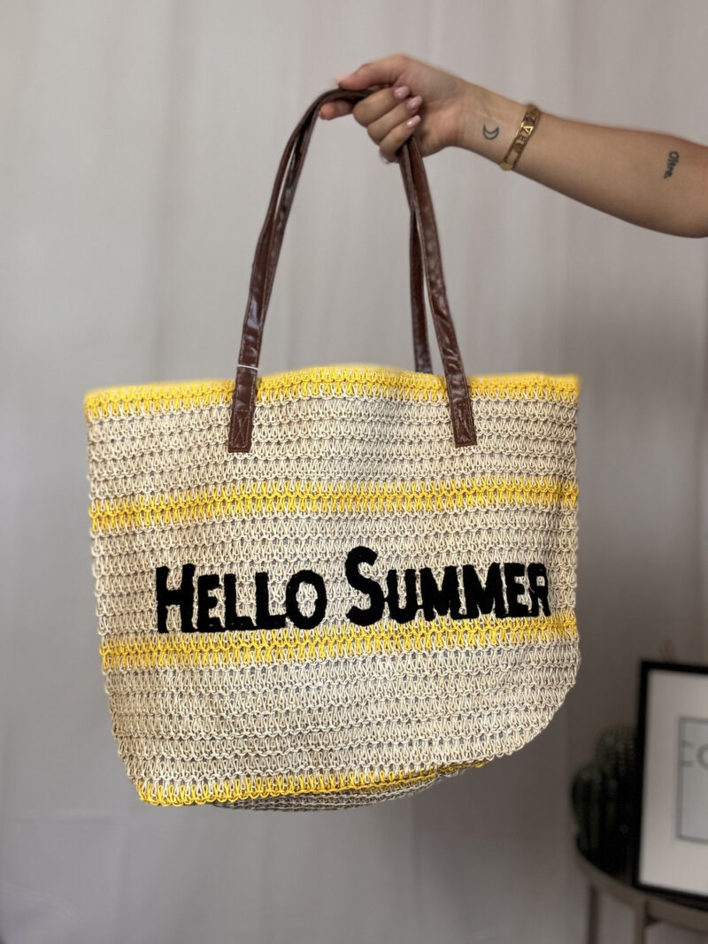 borsa mare hello summer- gialla