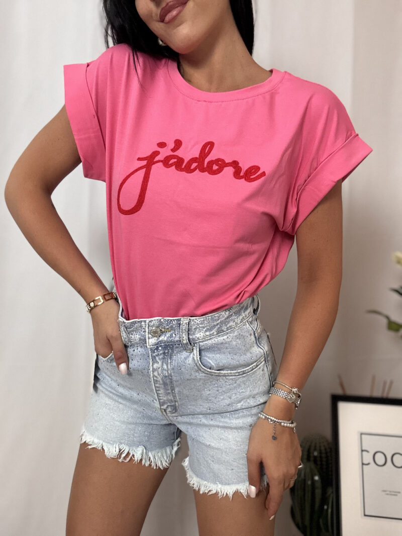 t-shirt j'adore- rosa - immagine 3