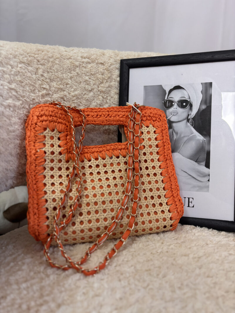 borsa paglia- arancione