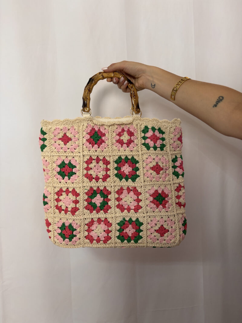 borsa mare uncinetto- paglia - immagine 2