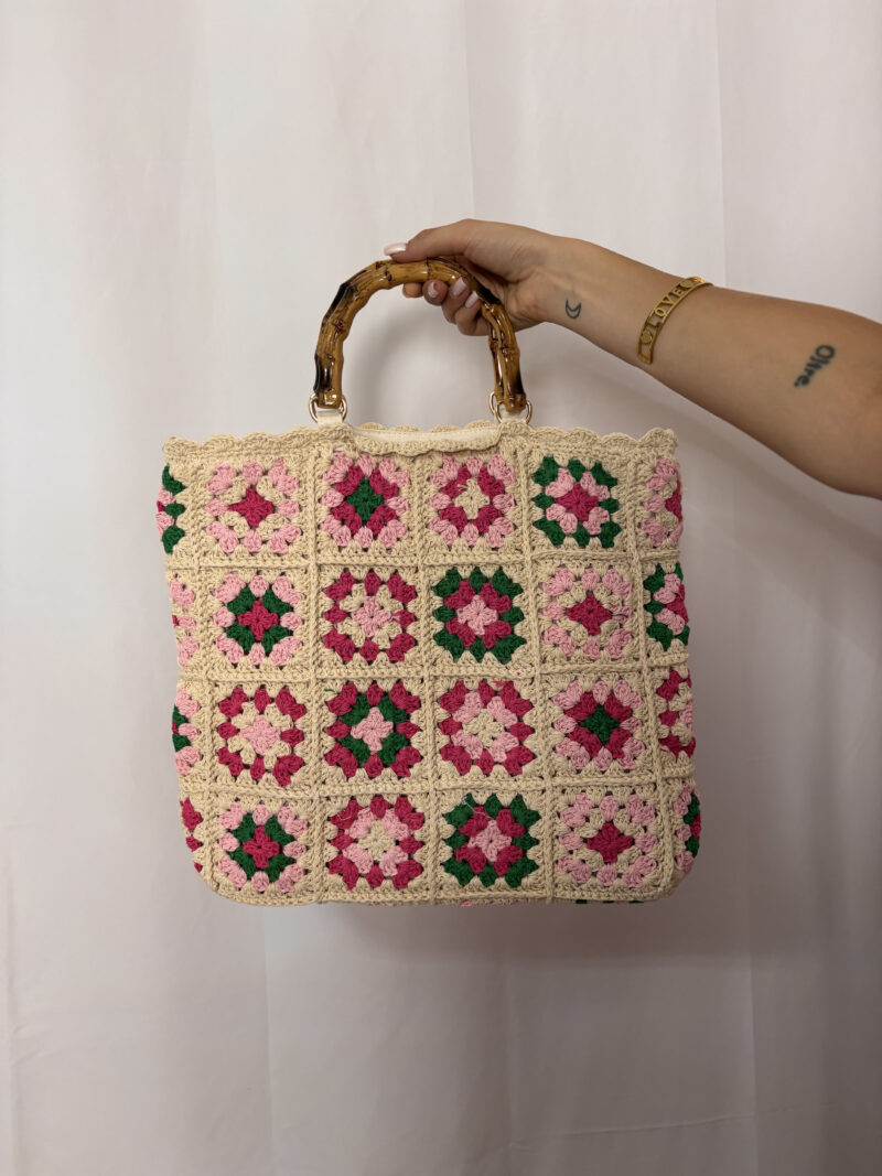 borsa mare uncinetto- paglia - immagine 3