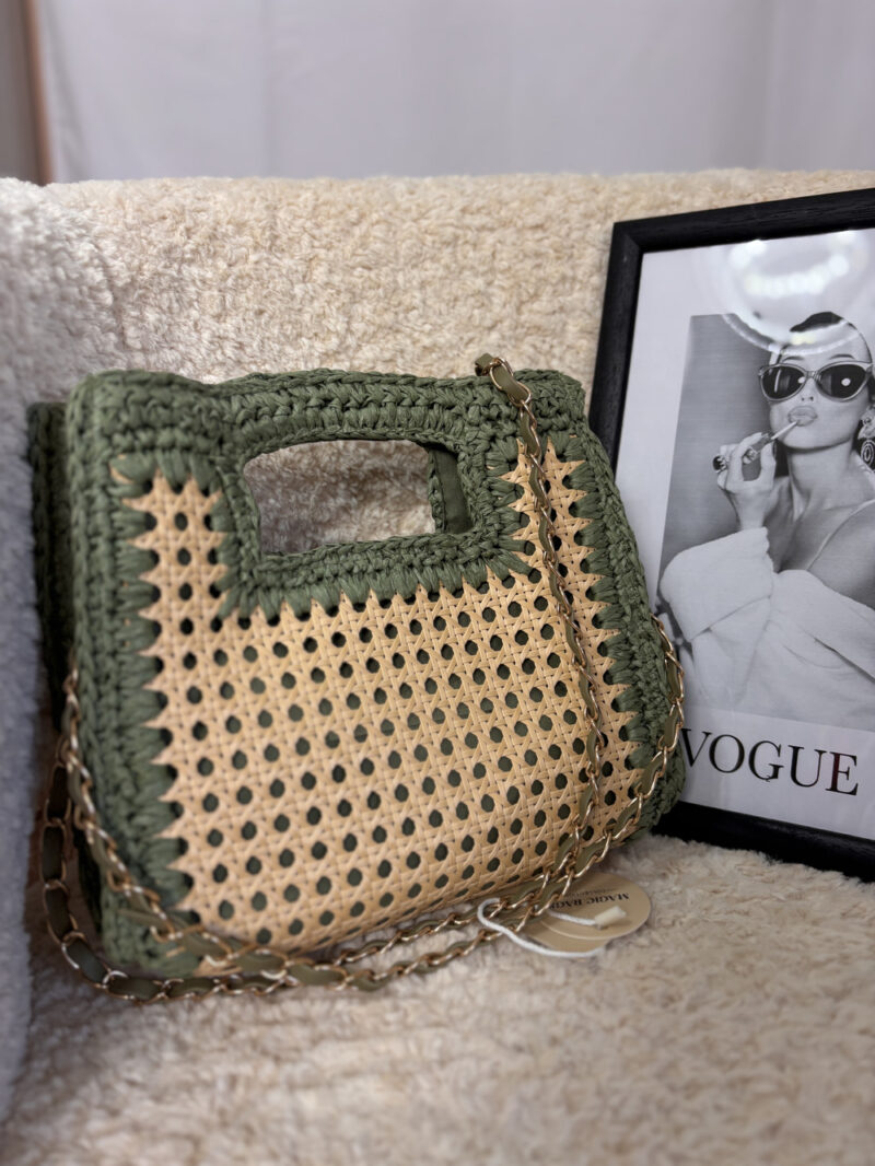 borsa paglia- verde