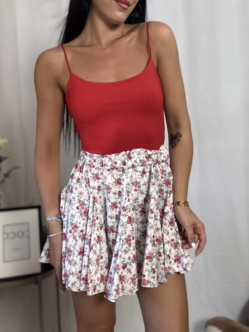 Gonna flower- bianca e rossa