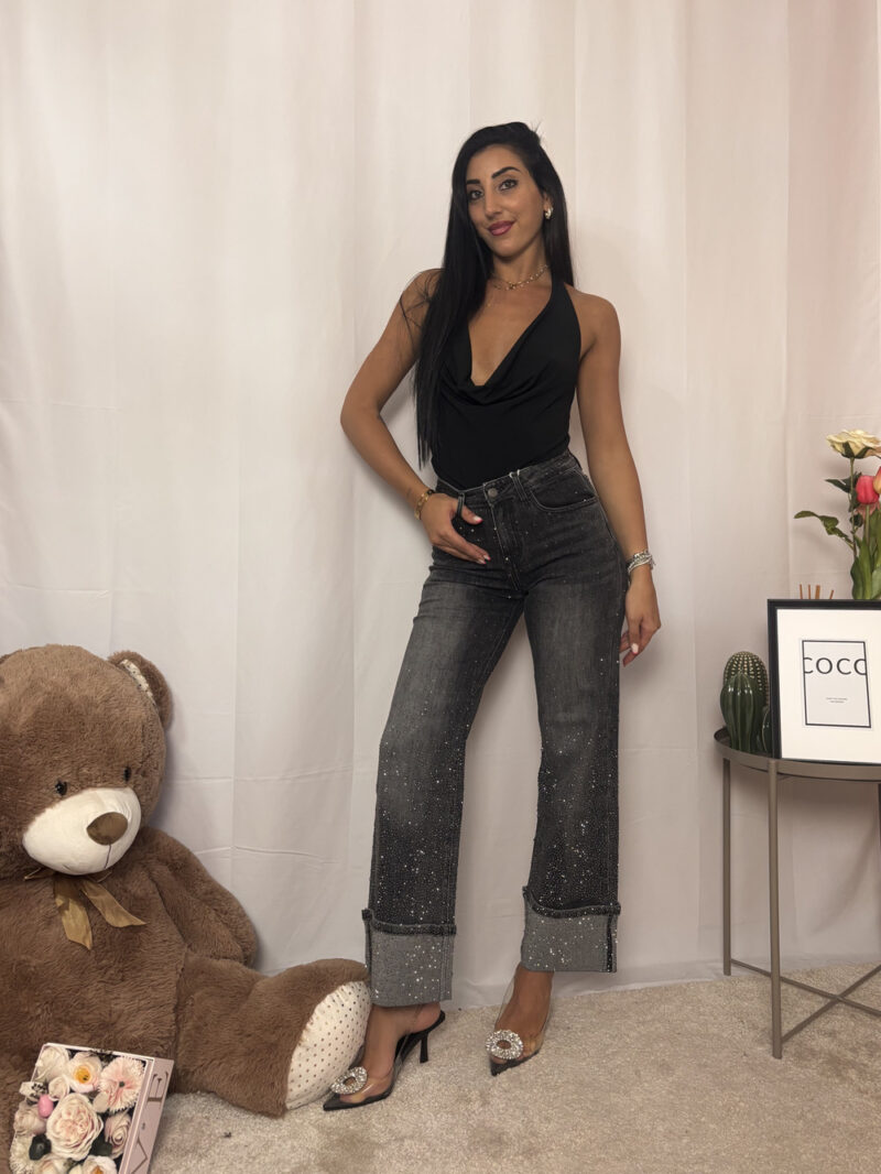 jeans strass- denim grigio - immagine 2