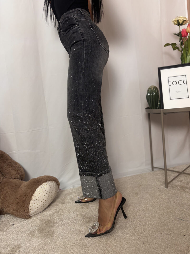 jeans strass- denim grigio - immagine 5