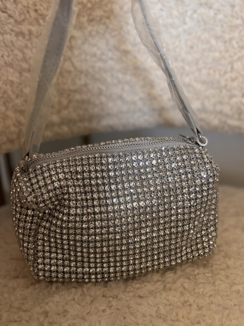 borsa strass- silver - immagine 3