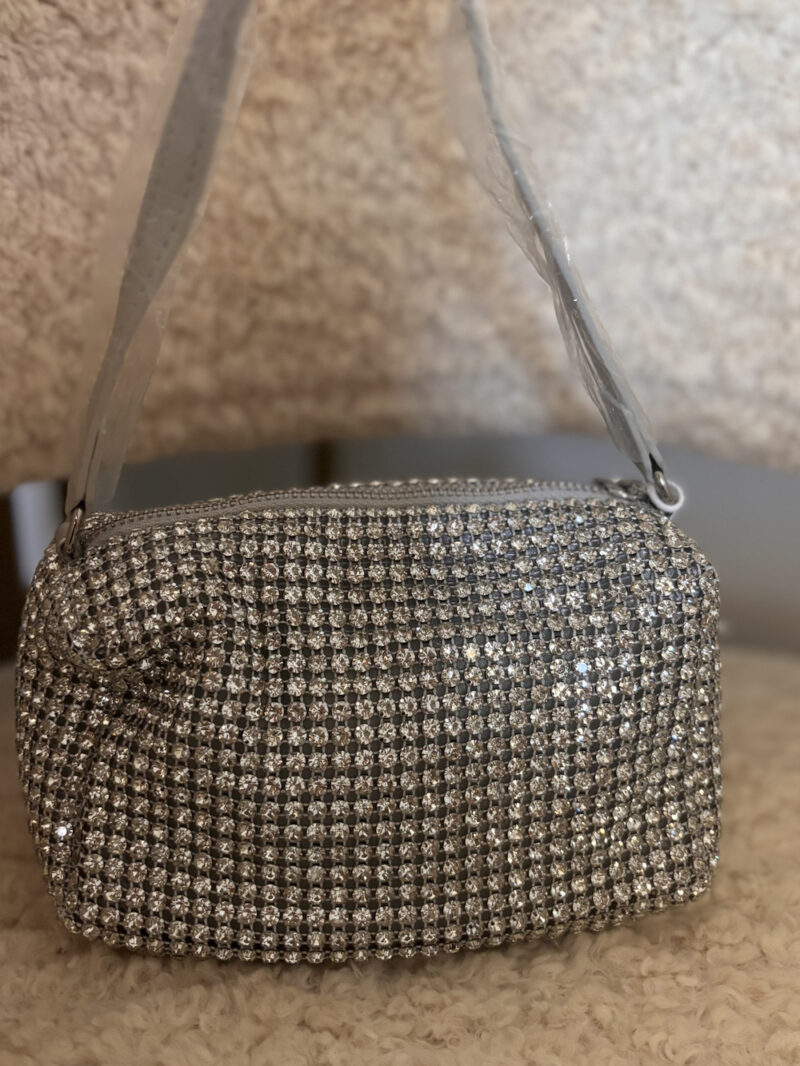borsa strass- silver