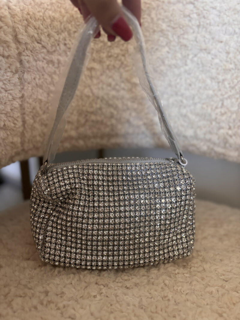 borsa strass- silver - immagine 2