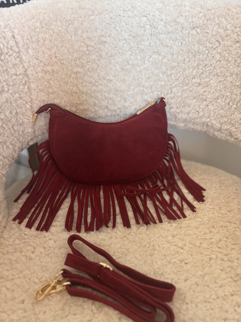 borsa fange camoscio- bordeaux - immagine 2