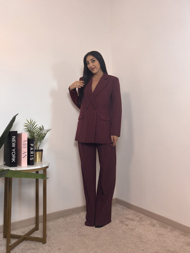 Blazer chicago- gessato bordeaux - immagine 2