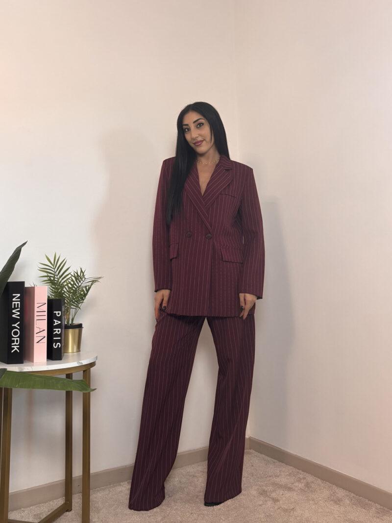 Blazer chicago- gessato bordeaux - immagine 3