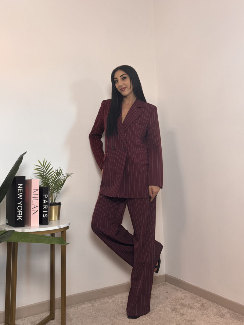 Blazer chicago- gessato bordeaux - immagine 4