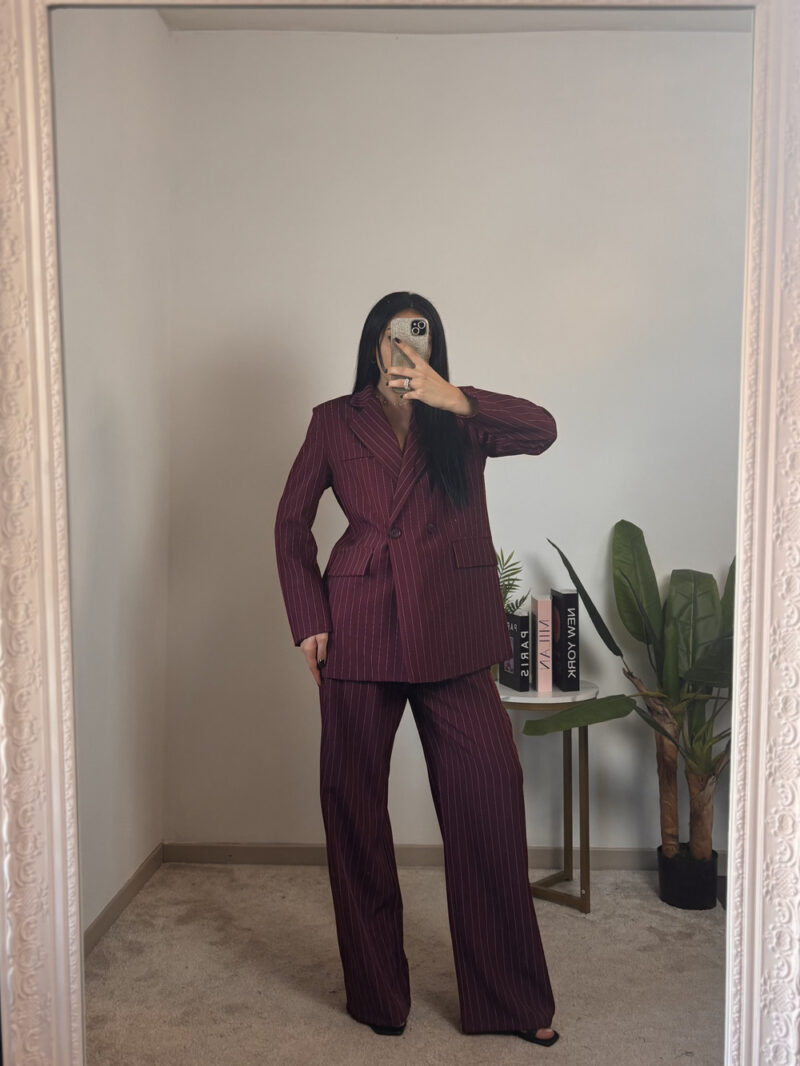 Blazer chicago- gessato bordeaux - immagine 5