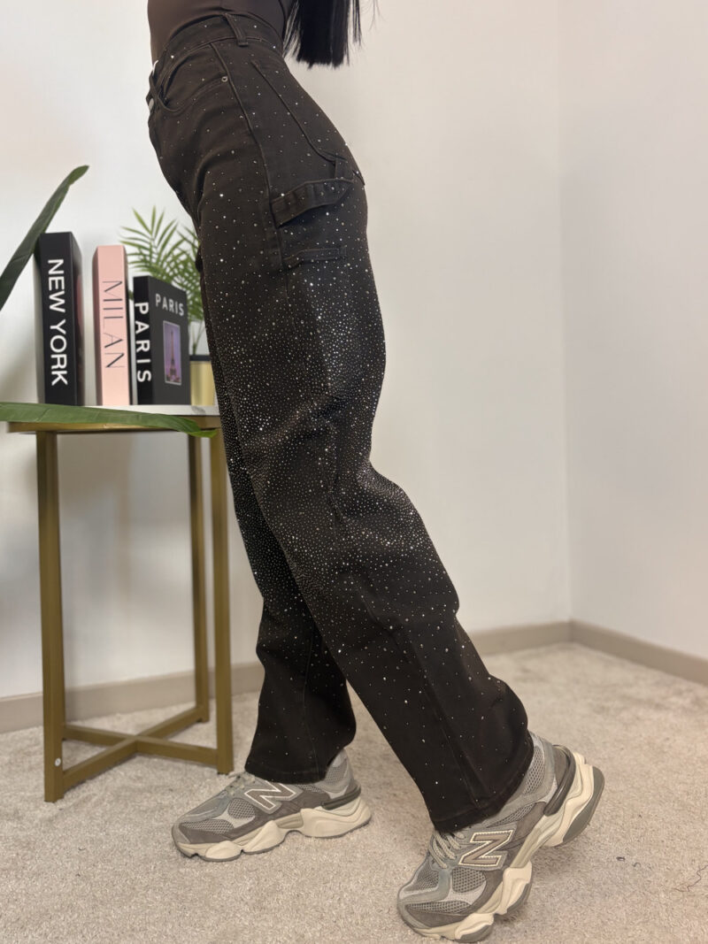jeans choco- strass