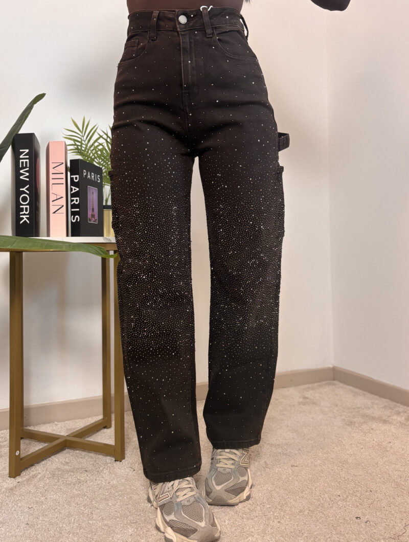 jeans choco- strass - immagine 3