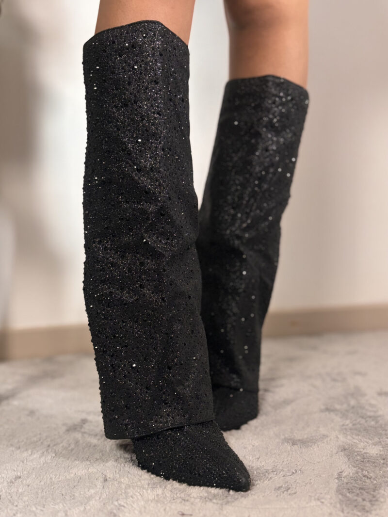 stivale black strass - immagine 5