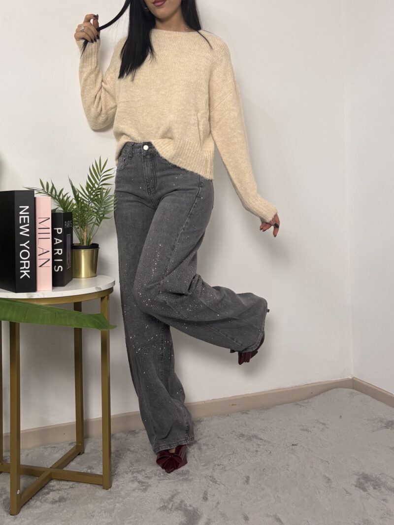 JEANS BAGGY- GRIGIO STRASS - immagine 3